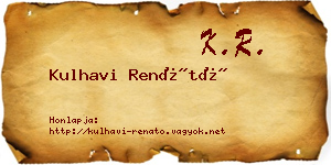 Kulhavi Renátó névjegykártya