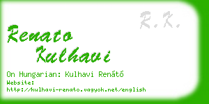 renato kulhavi business card